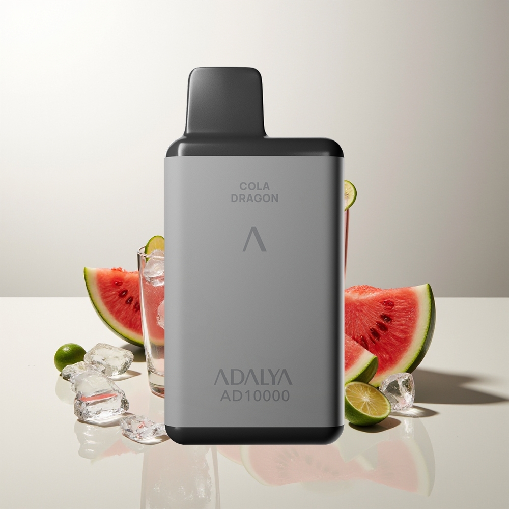 Adalya AD 10000 Züge Wassermelone Eis Space Grau USB-C Wiederaufladbar Aluminium