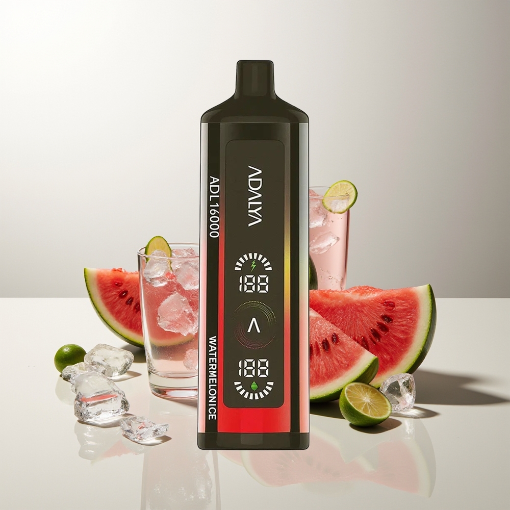 Adalya ADL 16000 Pro Züge Wassermelone Eis Stahlrohr Digitales Display Smart Mesh Coil USB-C