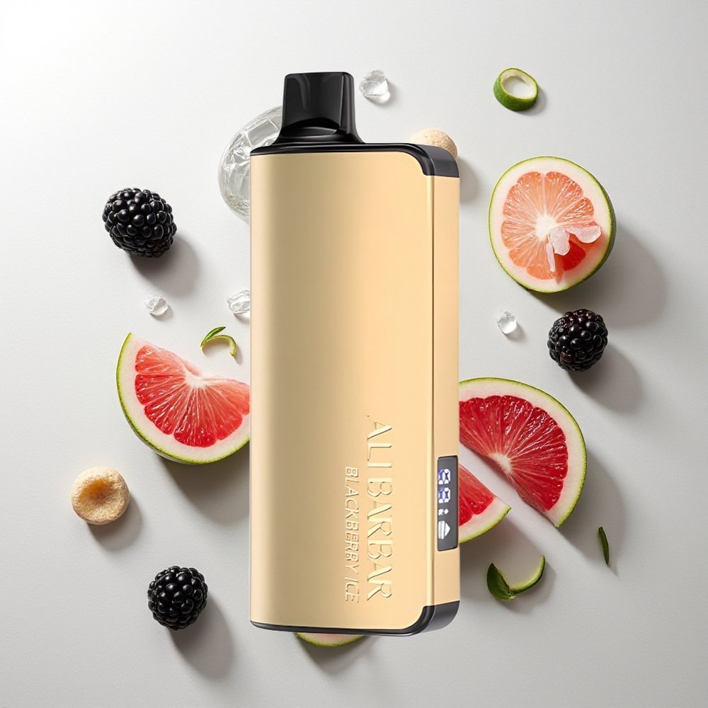 Alibarbar Ingot 9000 Züge Brombeere-Eis 22ml 2350mAh LED Display