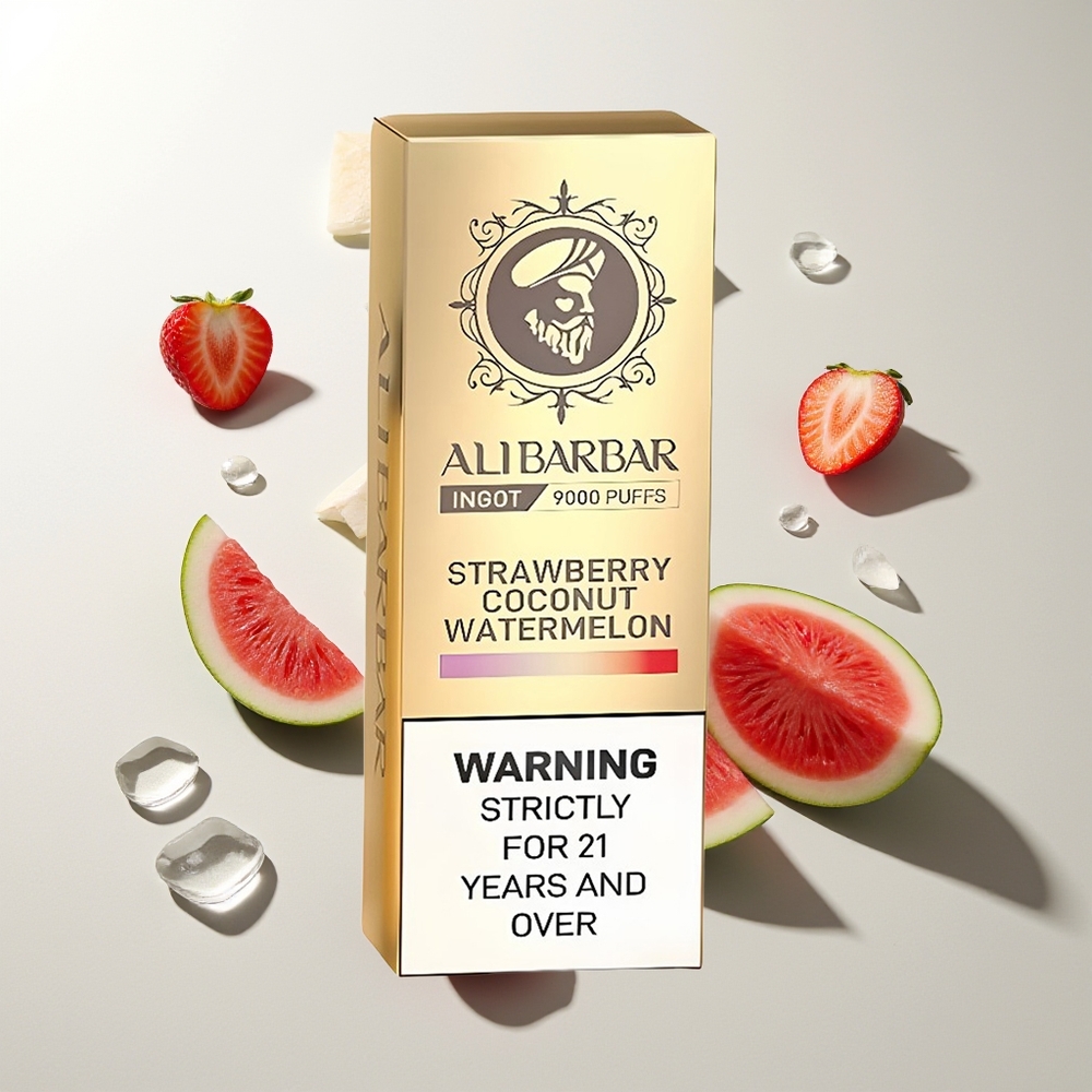 Alibarbar Ingot 9000 Züge Erdbeere Kokosnuss Wassermelone 22ml 2350mAh LED