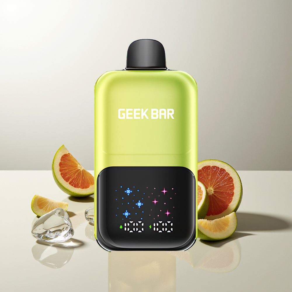 GEEK BAR 2GO 50000 Züge Sauerapfel Eis Interaktiver Großbildschirm Dual-Tank 20mL Rechargeable