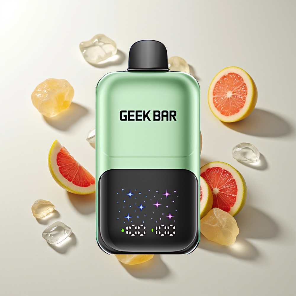 GEEK BAR 2GO 50000 Züge Saure Süßigkeiten & Saure Früchte Interaktiver Großbildschirm Dual-Tank 20ml 5% Nikotinsalz Wiederaufladbar Starker MTL-Zug