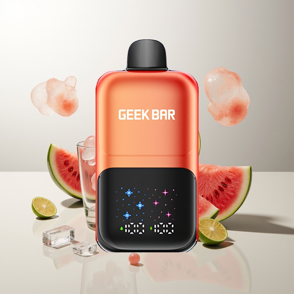 GEEK BAR 2GO 50000 Züge Wassermelone Bubble Gum Eis Interaktiver Großbildschirm Duale Tanks 20mL 5% Nikotinsalz Wiederaufladbar
