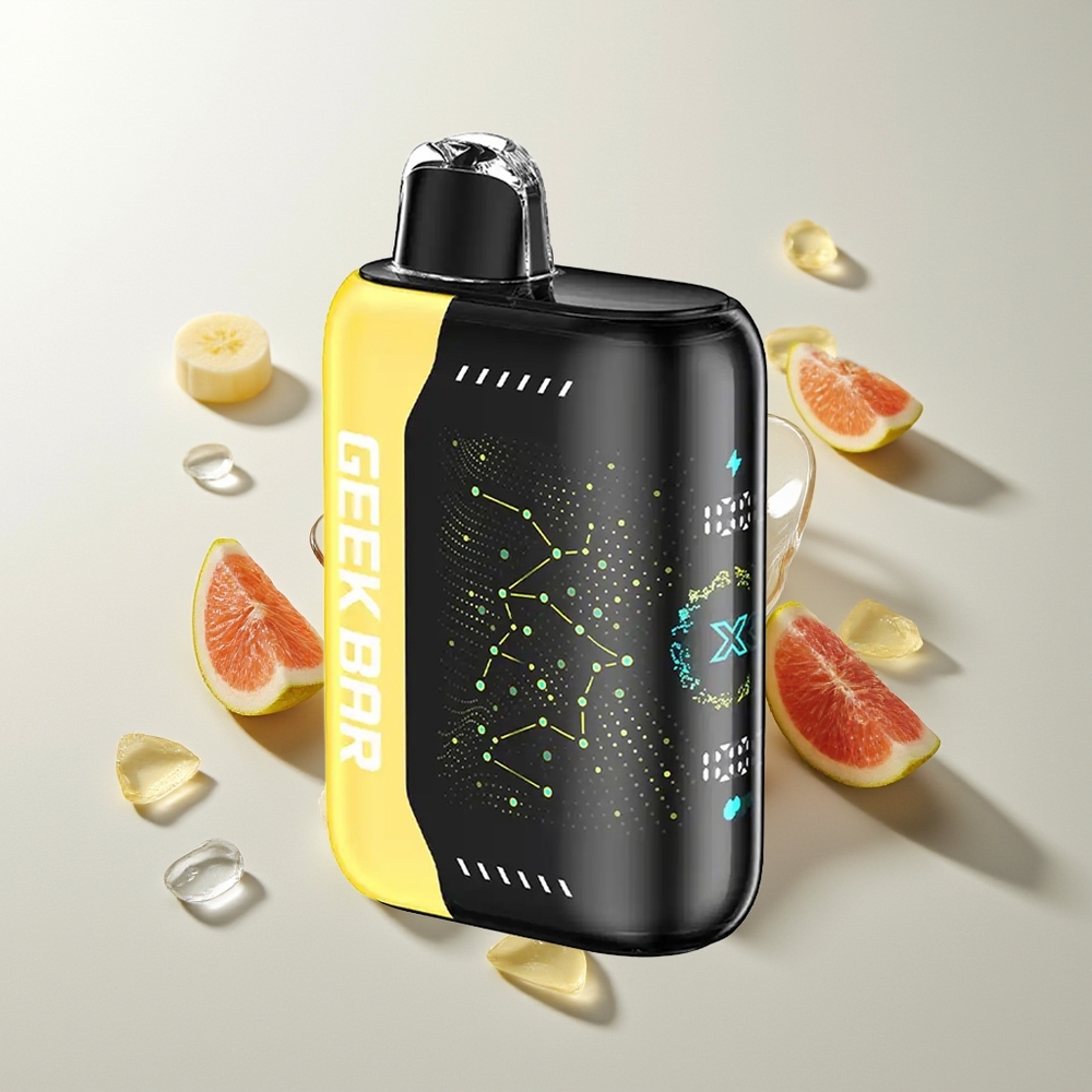 GEEK BAR Pulse X 25000 Hübe Dual Mesh Coil 18mL E-Liquid 0-5% Nikotin USB Typ-C 3D Gebogener Bildschirm Standardversion