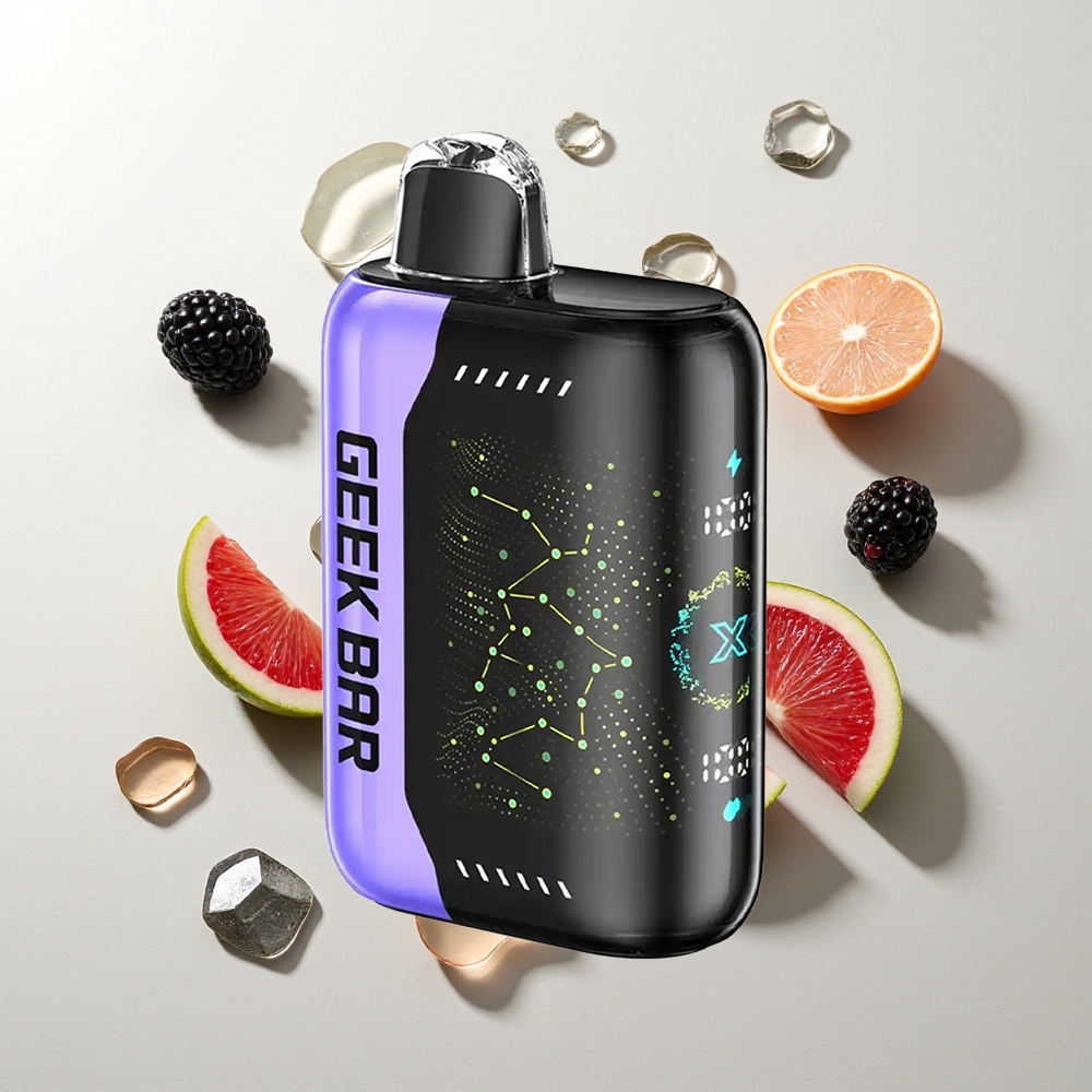 GEEK BAR Pulse X 25000 Hübe Dual Mesh Coil 18mL E-Liquid 0-5% Nikotin USB Typ-C 3D Gebogener Bildschirm Standardversion
