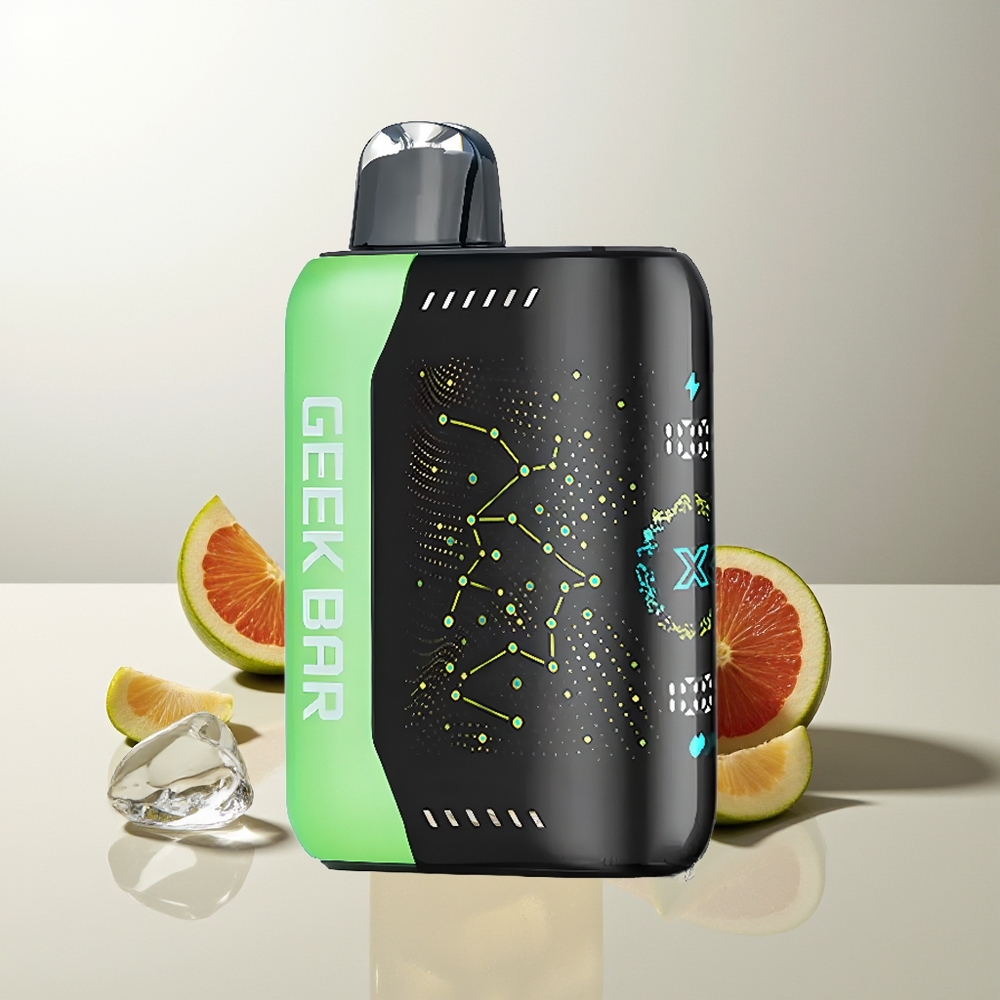 GEEK BAR Pulse X 25000 Hübe Dual Mesh Coil 18mL E-Liquid 0-5% Nikotin USB Typ-C 3D Gebogener Bildschirm Standardversion