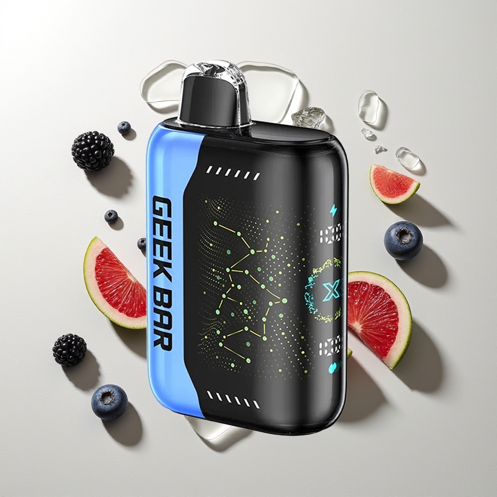 GEEK BAR Pulse X 25000 Hübe Dual Mesh Coil 18mL E-Liquid 0-5% Nikotin USB Typ-C 3D Gebogener Bildschirm Standardversion
