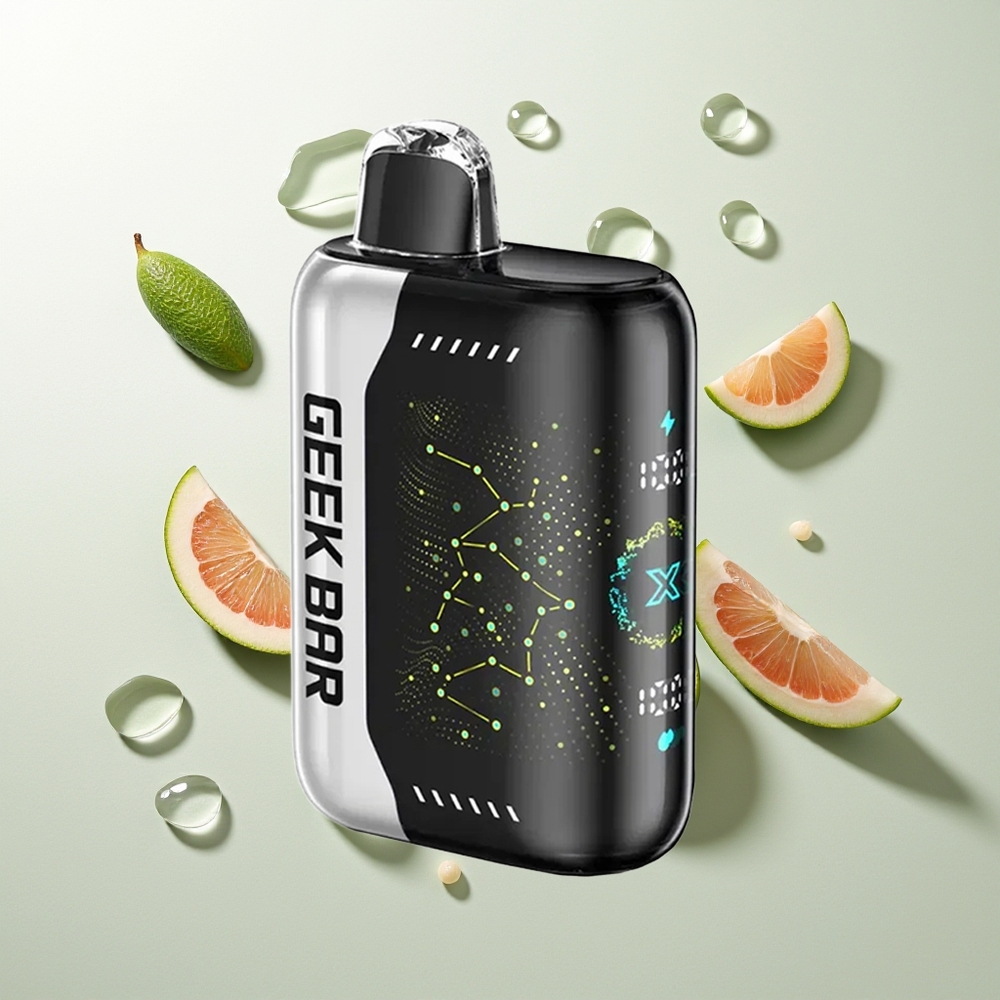 GEEK BAR Pulse X 25000 Hübe Dual Mesh Coil 18mL E-Liquid 0-5% Nikotin USB Typ-C 3D Gebogener Bildschirm Standardversion