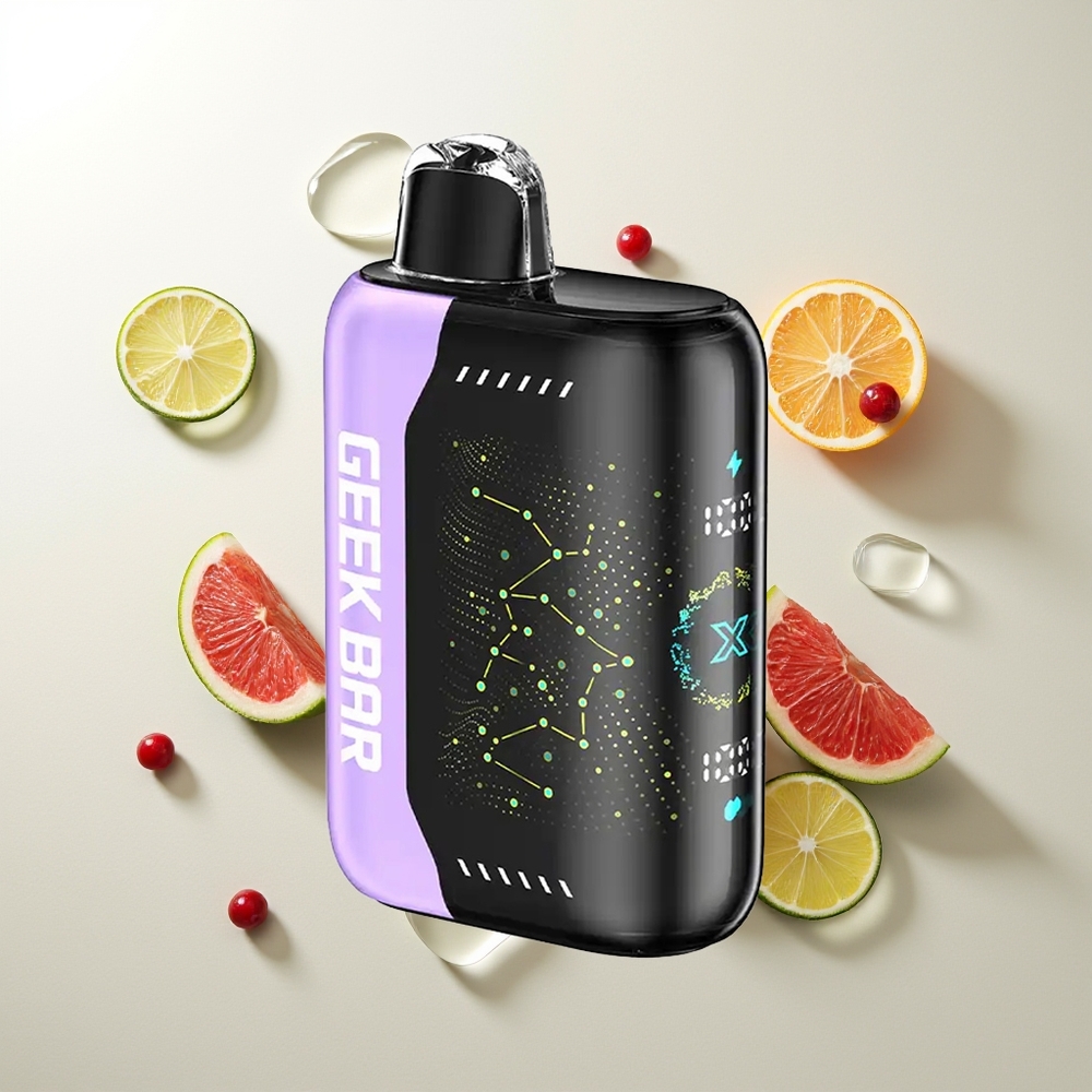 GEEK BAR Pulse X 25000 Hübe Dual Mesh Coil 18mL E-Liquid 0-5% Nikotin USB Typ-C 3D Gebogener Bildschirm Standardversion