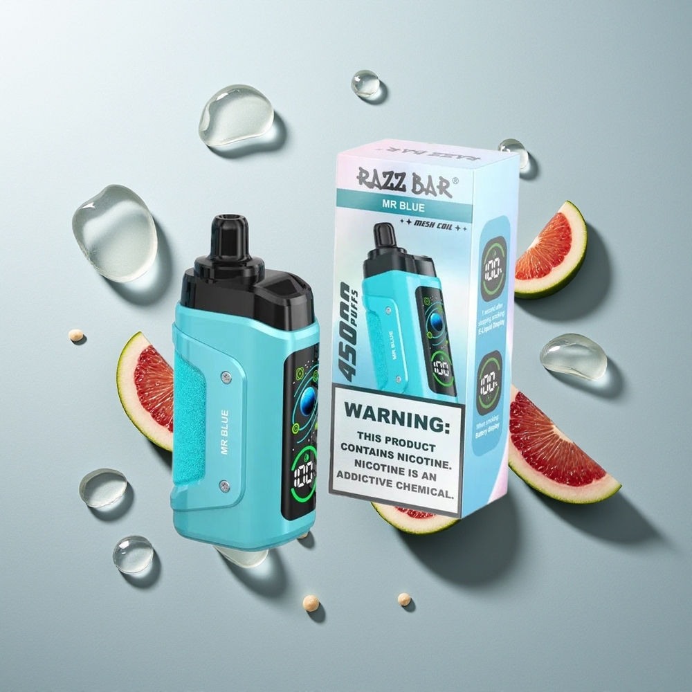 Razz Bar 45000 Züge 1,0 Ohm Mesh Typ-C Wiederaufladbar Herr Blau