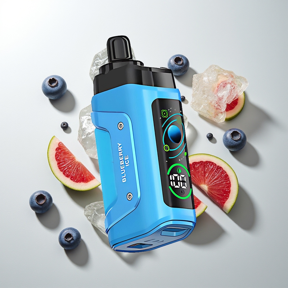 Razz Bar 45000 Züge Blaubeer-Eis Mesh Coil 1.0 Ohm Luftstromregelung 650 Mah Typ-C 20 mg/ml Nikotin