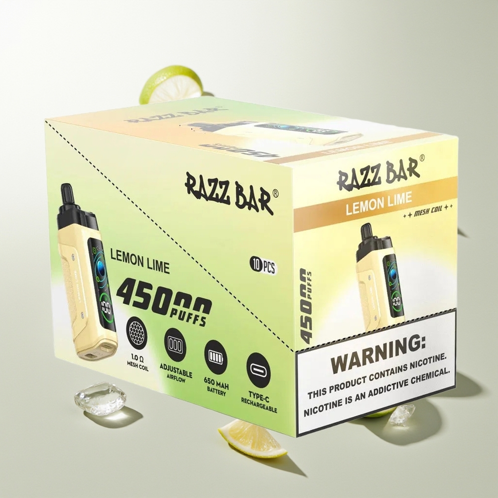 Razz Bar 45000 Züge Zitrone Limette Mesh Coil Typ-C Aufladbar