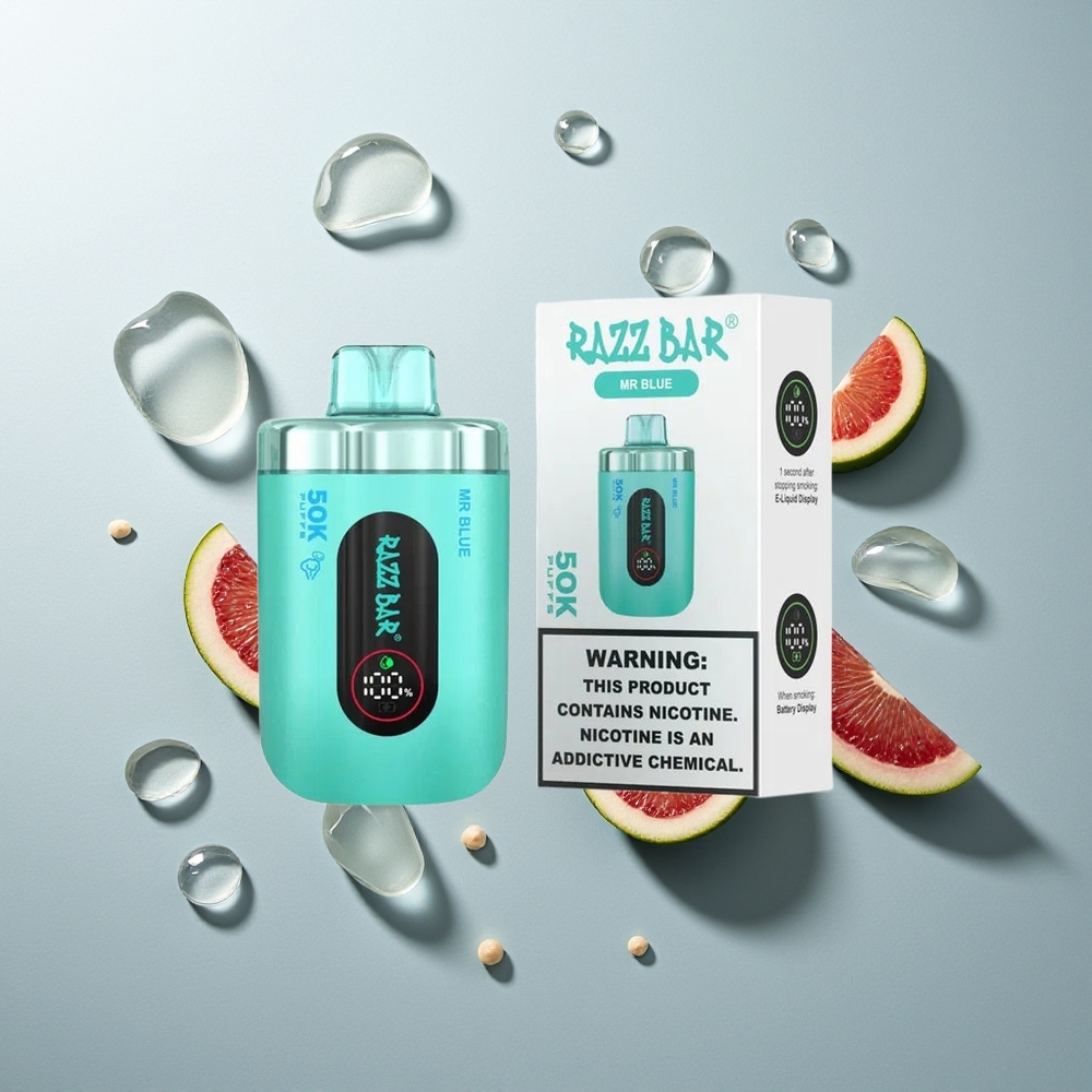 Razz Bar 50K Puffs Herr Blau 1.0 Ohm Mesh 650mAh Typ-C 2% Nikotin