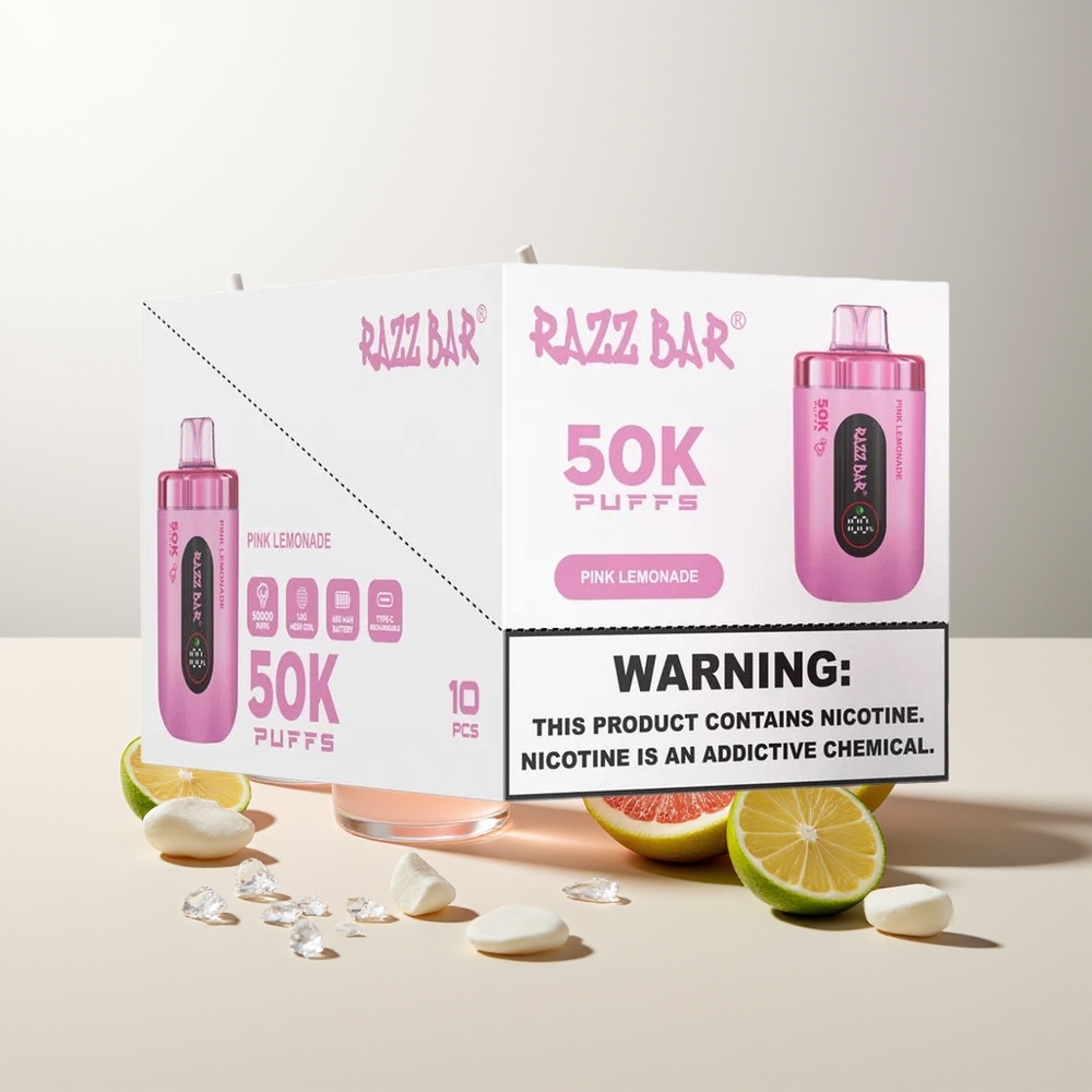 Razz Bar 50K Züge Rosa Limonade Mesh Coil Typ-C