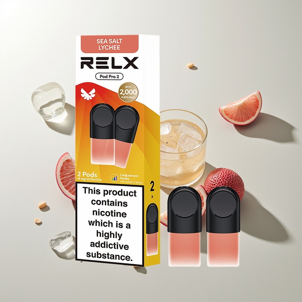 RELX Pod Pro 2 600 Züge 1,9ml 3 Modi Meersalz Litschi