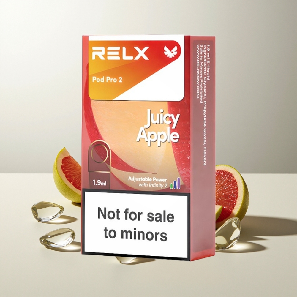 RELX Pod Pro 2 600 Züge 1.9ml Saftiger Apfel 3 Modi Eco Smooth Boost 2er Pack