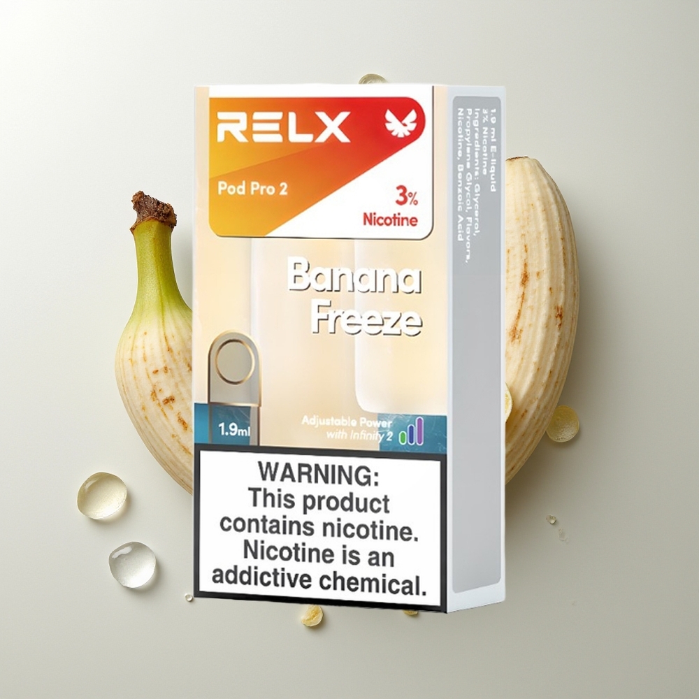 RELX Pod Pro 2 600 Züge Bananeneis 1.9ml 2/3 Pods 3 Spannungsmodi