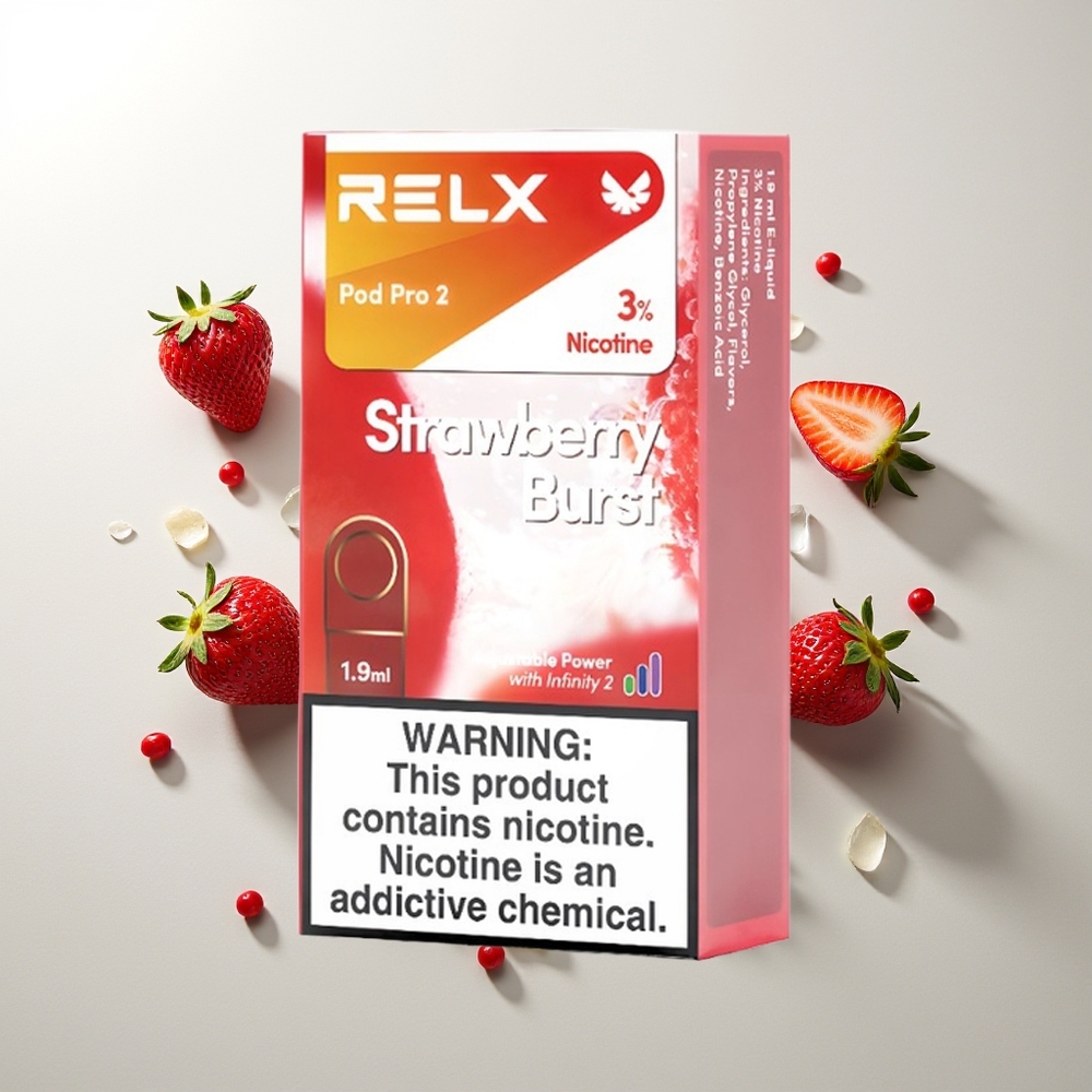 RELX Pod Pro 2 600 Züge Erdbeer-Explosion 1,9ml 3-Stufen-Spannung (Eco, Smooth, Boost)
