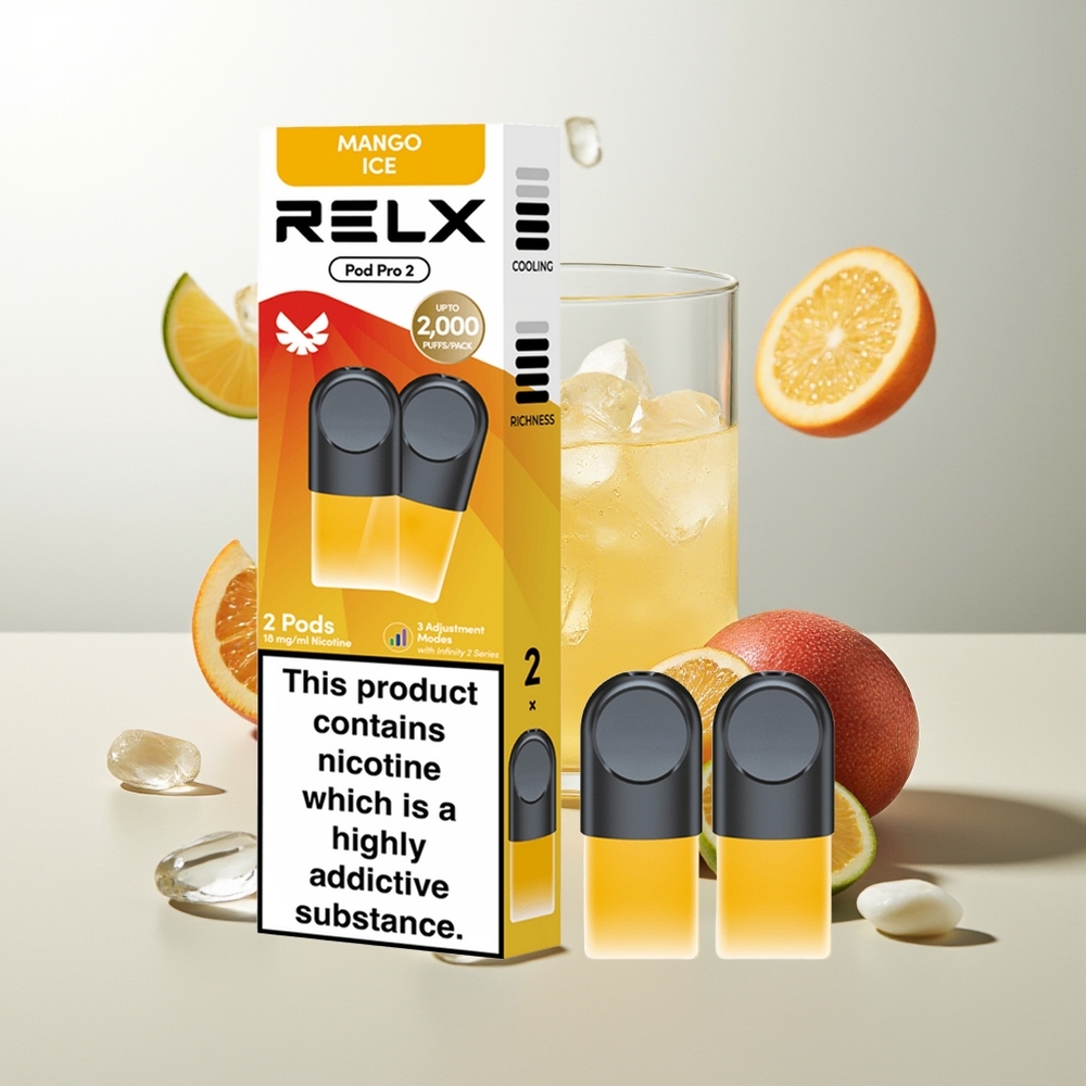 RELX Pod Pro 2 600 Züge Mango Eis 1,9ml 3 Spannungsmodi