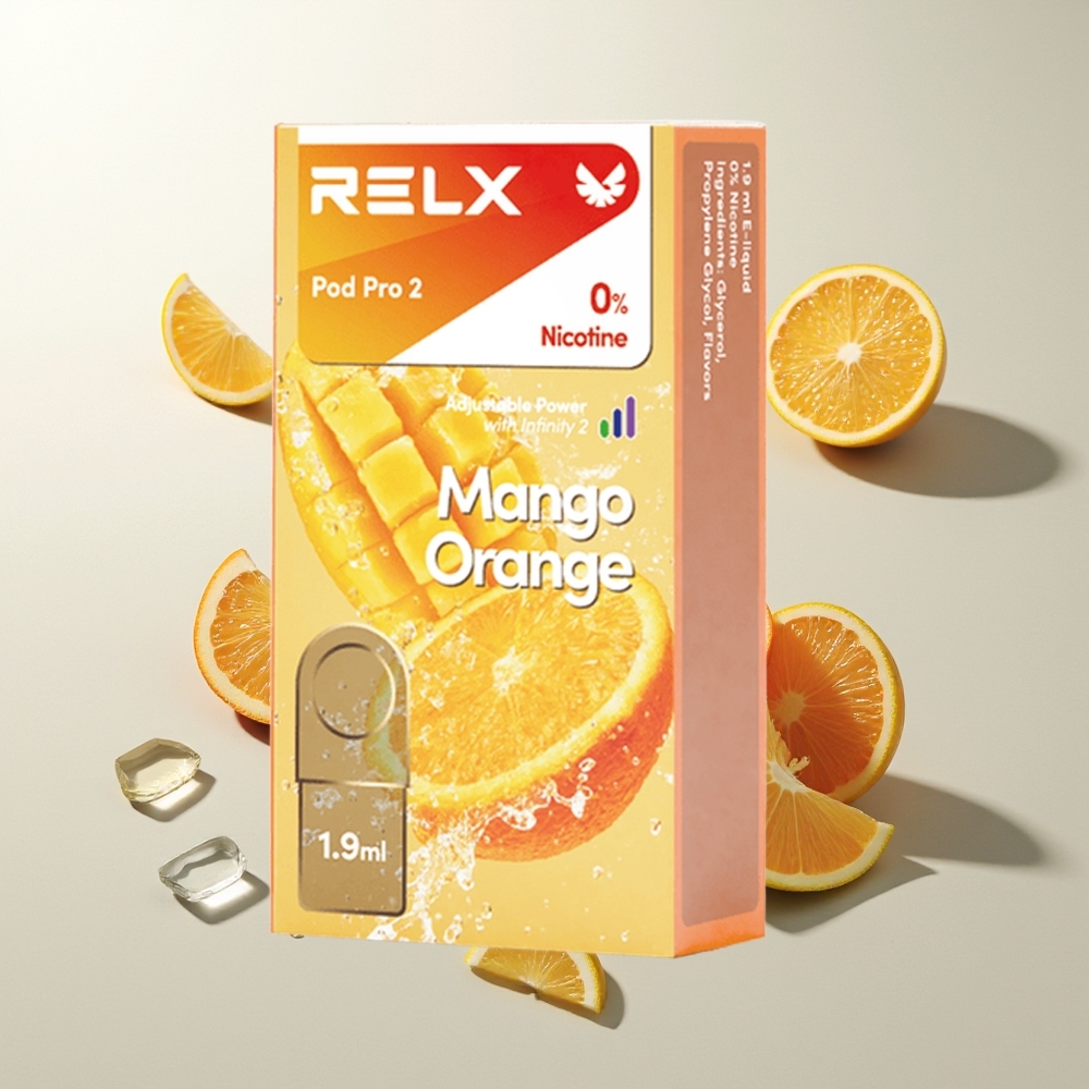 RELX Pod Pro 2 600 Züge Mango-Orange 1,9ml 2/3 Pods Eco-Smooth-Boost