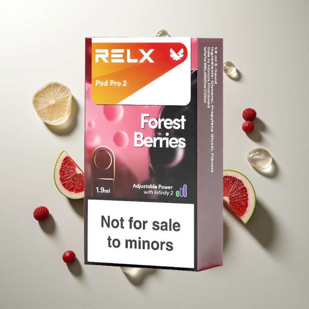 RELX Pod Pro 2 600 Züge Waldbeeren 1.9ml 3-Stufen-Spannung (Eco 5.5W, Smooth 6.5W, Boost 8W)