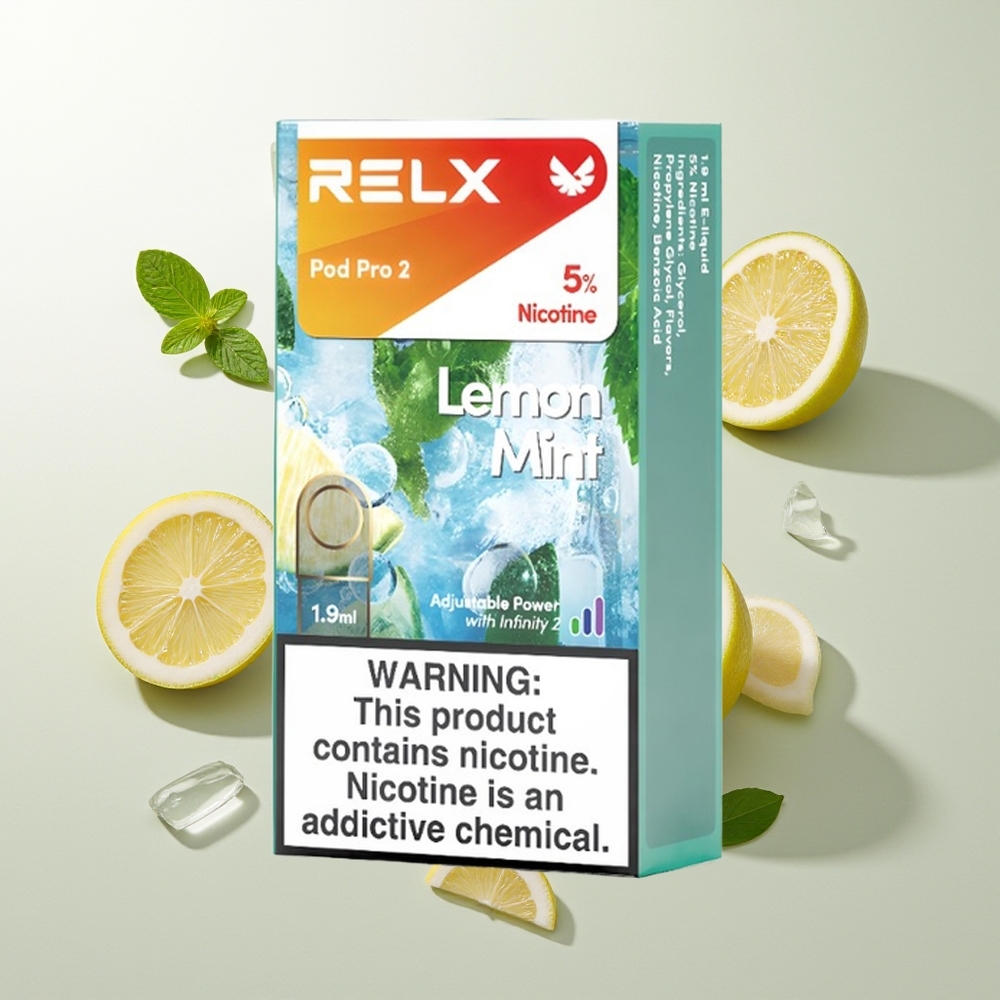 RELX Pod Pro 2 600 Züge Zitrone Minze 1,9ml 3-Stufen-Spannung