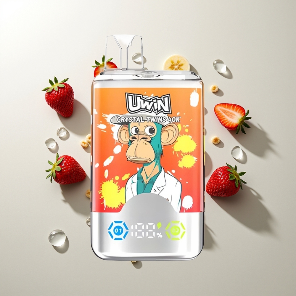 UWIN Crystal Twins 40000 Züge Erdbeer-Banane Liebe 66 0,6 Ohm Mesh 850mAh Typ-C 32ml