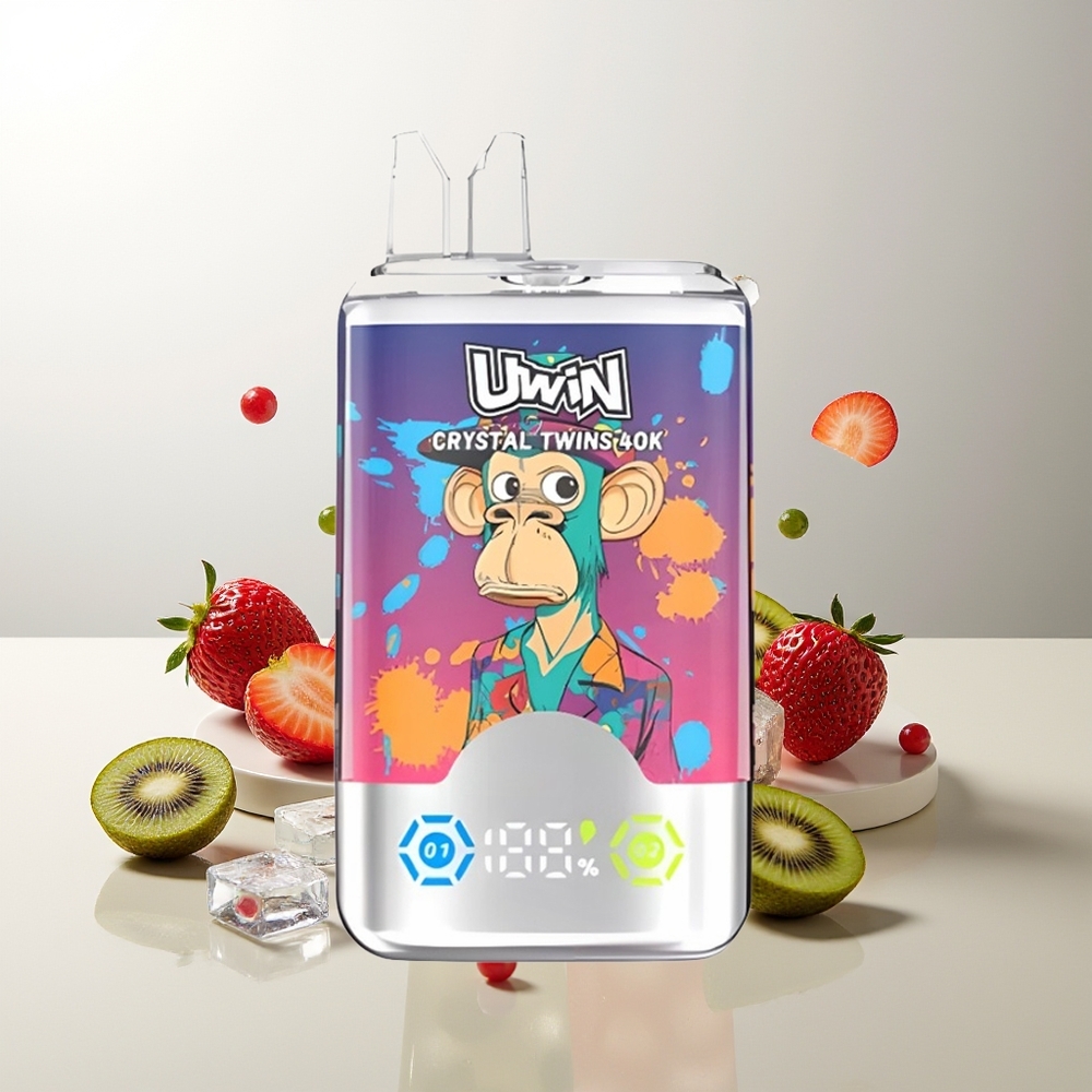 UWIN Crystal Twins 40000 Züge Erdbeer Kiwi Traube Eis Mesh 0,6 Ohm Typ-C 850mAh 32ml