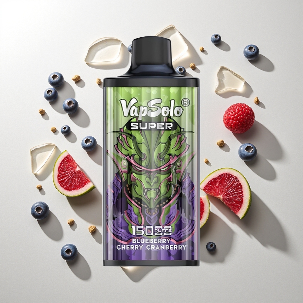Vapsolo Super 15000 Züge Blaubeere Kirsche Cranberry 40ml 850mah Mesh Coil Typ-C