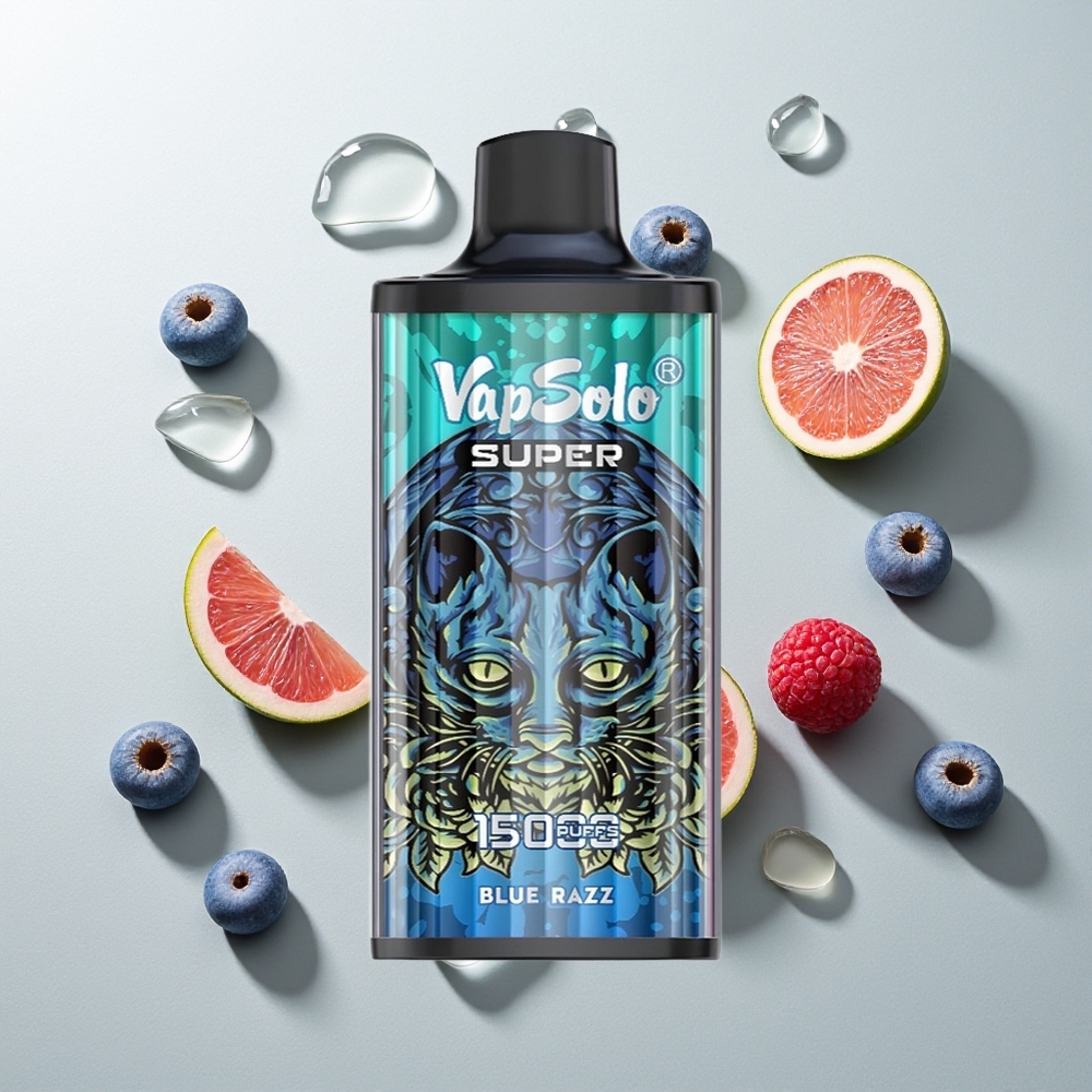 Vapsolo Super 15000 Züge Blaue Himbeere 40ml 850mAh Mesh Coil Typ-C