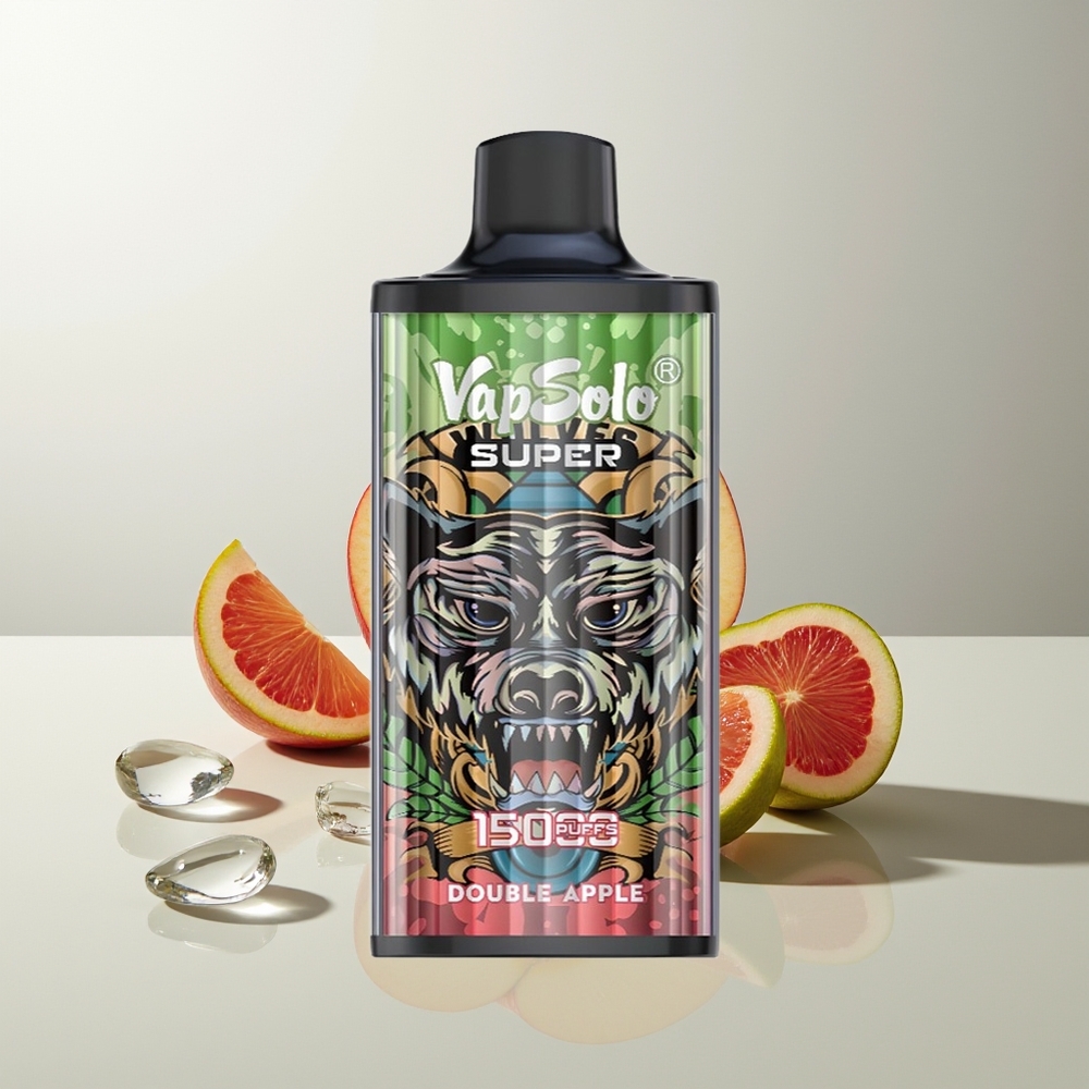 Vapsolo Super 15000 Züge Doppelapfel 40ml 850mAh Mesh Coil Typ-C