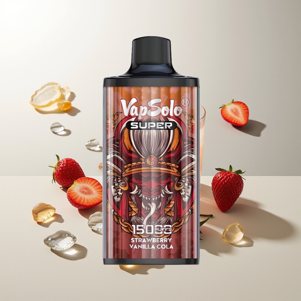 Vapsolo Super 15000 Züge Erdbeer Vanille Cola 40ml 850mah Mesh Typ-C