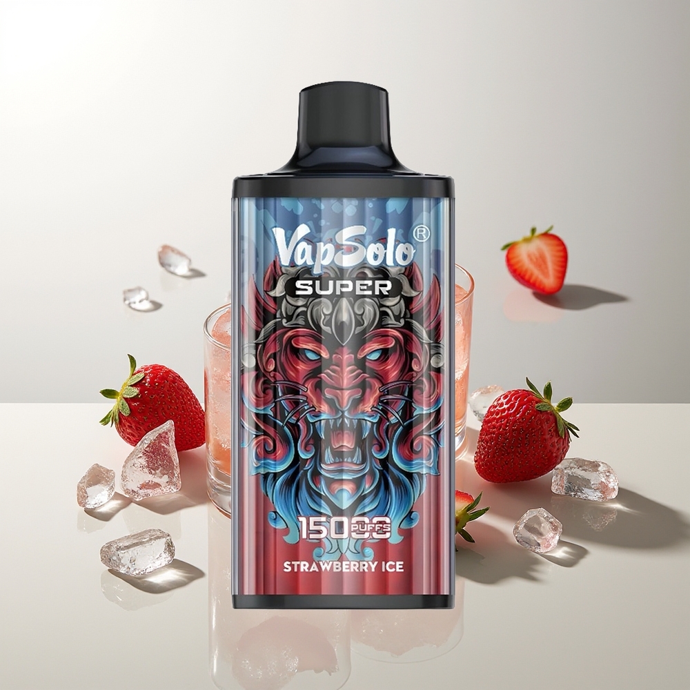 Vapsolo Super 15000 Züge Erdbeere Eis 40ml 850mAh Typ-C