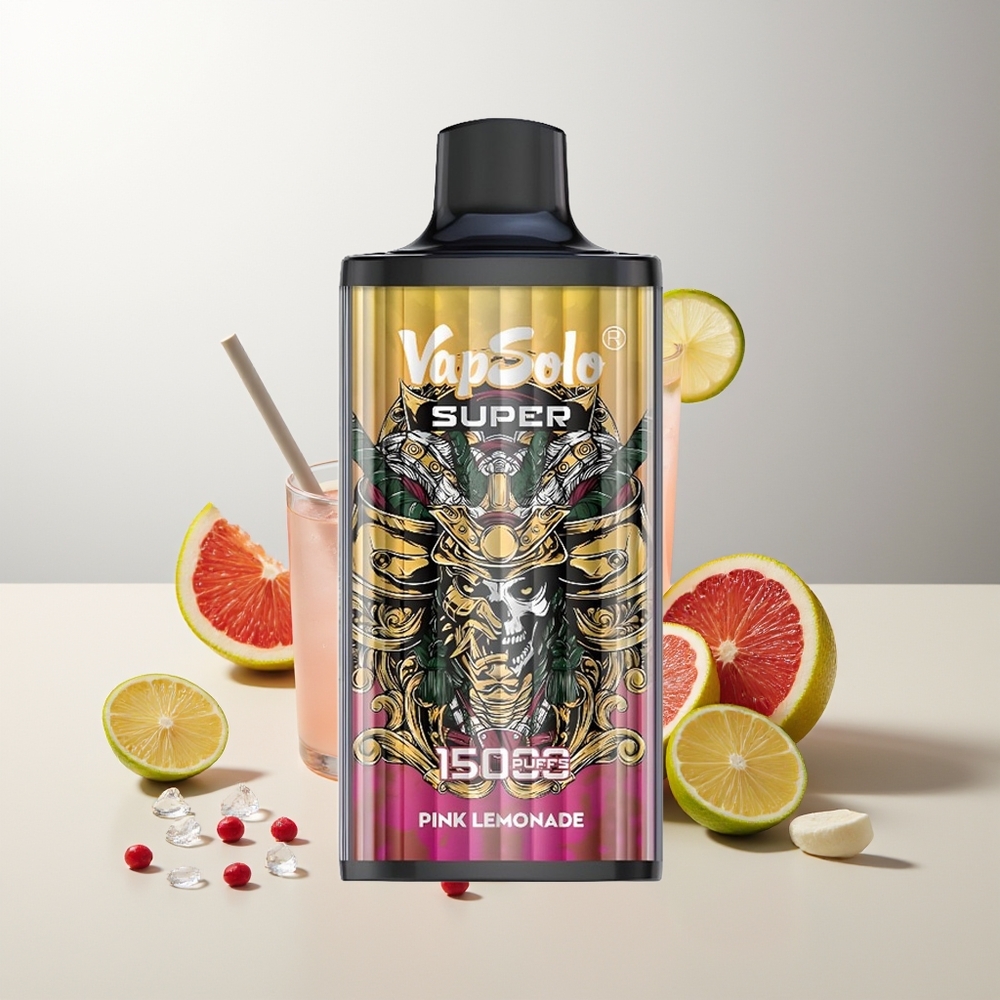 Vapsolo Super 15000 Züge Super Rosa Limonade 40ml 850mAh Typ-C Mesh Coil