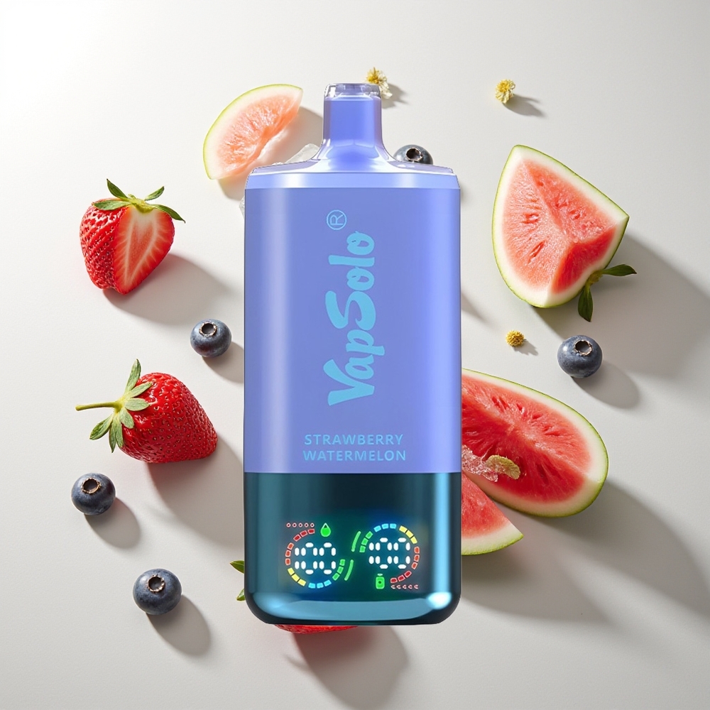 VapSolo Triple 30000 Puffs Erdbeere Wassermelone & Blaubeere Eis Typ-C 40ml 20mg/ml/50mg/ml