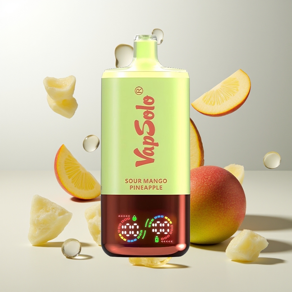 VapSolo Triple 30000 Züge Saure Mango-Ananas Typ-C 40ml 20/50mg/ml 3-Tank