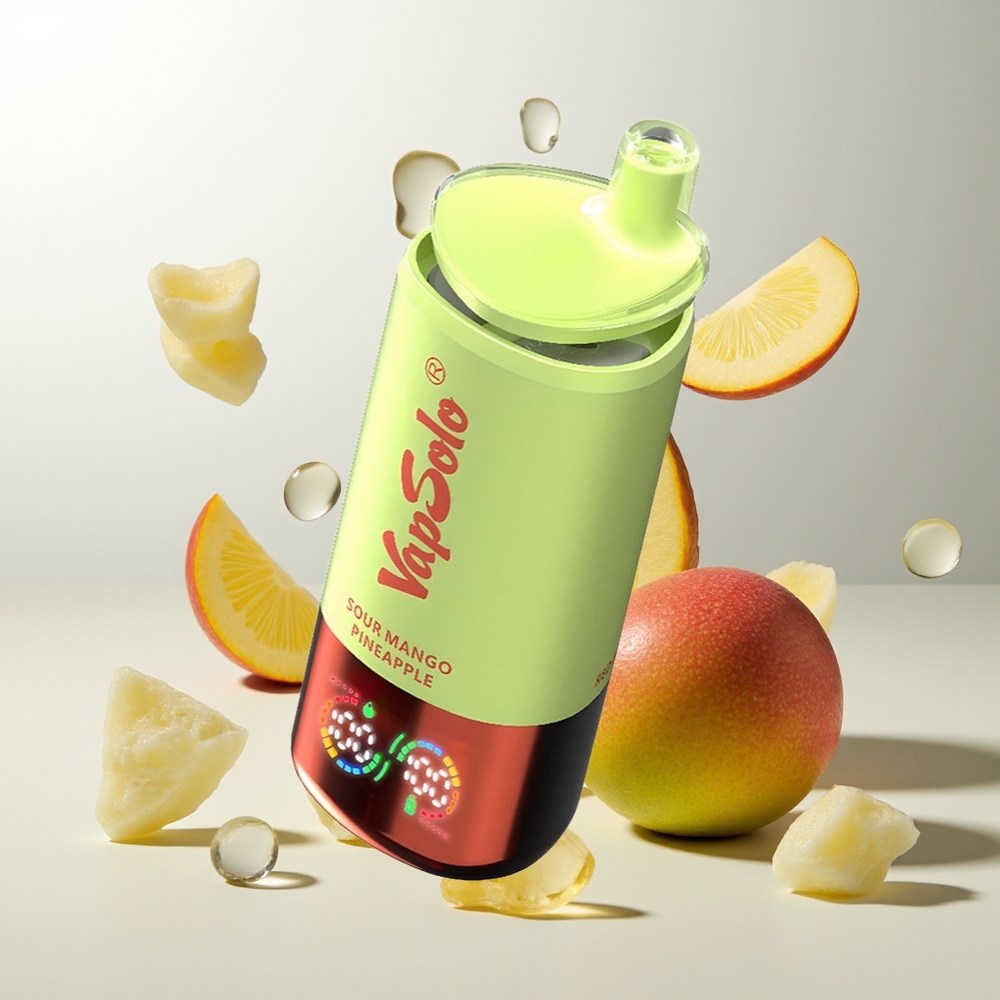 VapSolo Triple 30000 Züge Saure Mango-Ananas Typ-C 40ml 20/50mg/ml 3-Tank