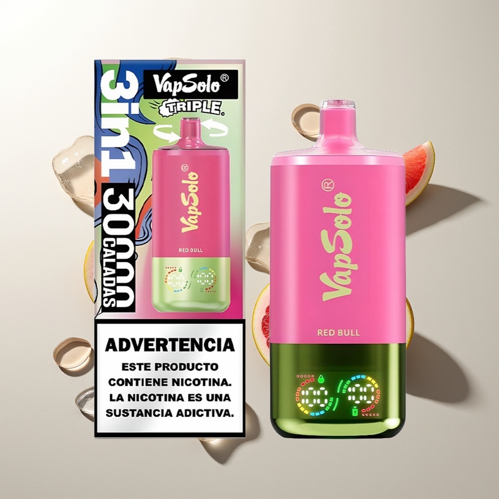 Vapsolo Triple 30000 Puffs 40ml 3-Tank Roter Stier Typ-C
