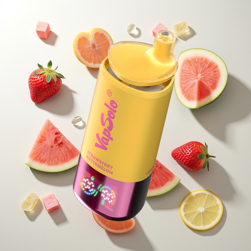 Vapsolo Triple 30000 Puffs Erdbeer-Wassermelone & Zitrone-Pfirsich 40ml 3-Tank Typ-C