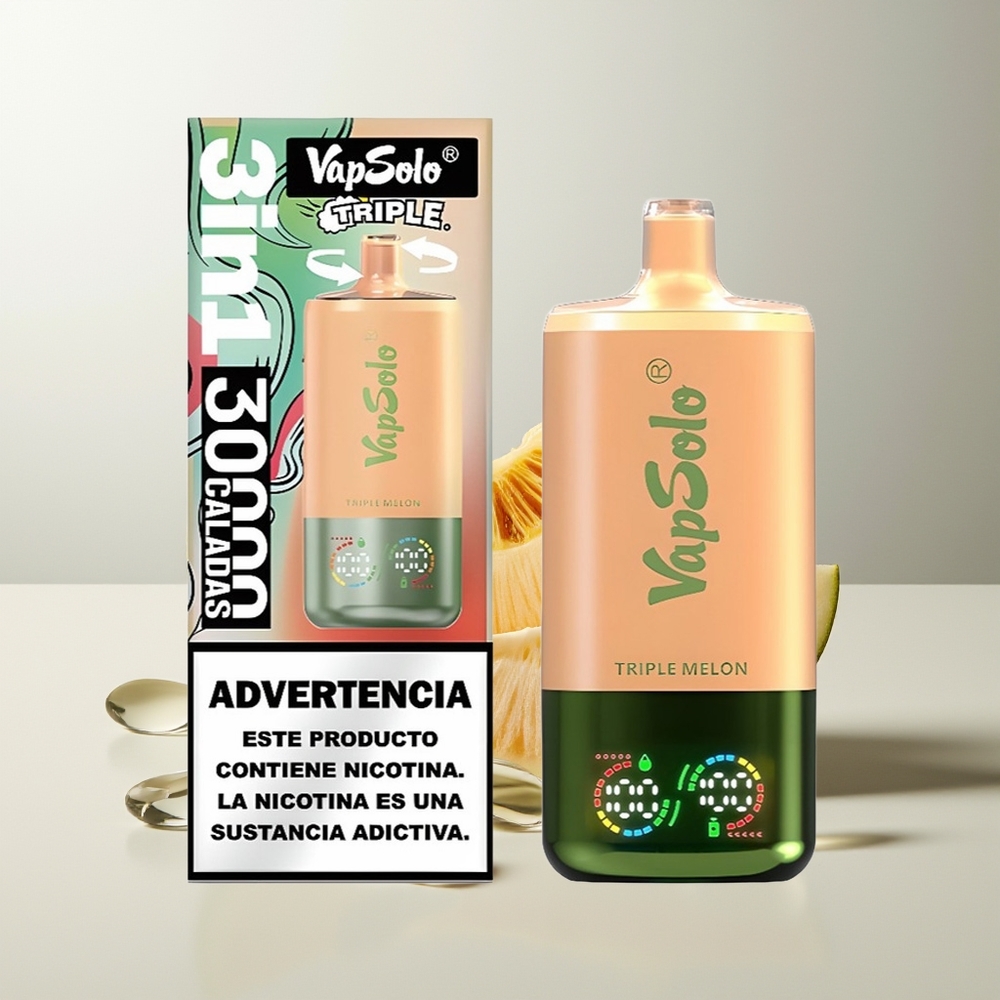 Vapsolo Triple 30000 Züge Dreifach-Melone Typ-C 40ml 3-Tank