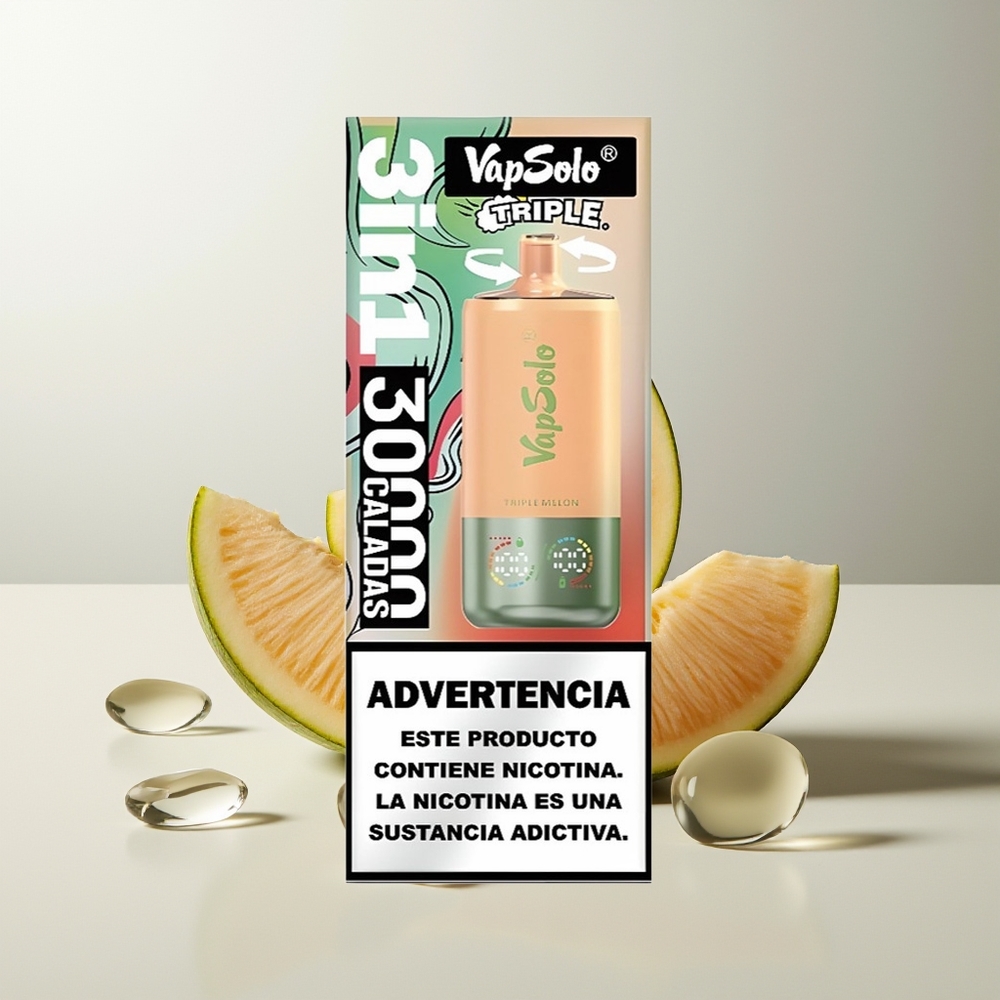 Vapsolo Triple 30000 Züge Dreifach-Melone Typ-C 40ml 3-Tank