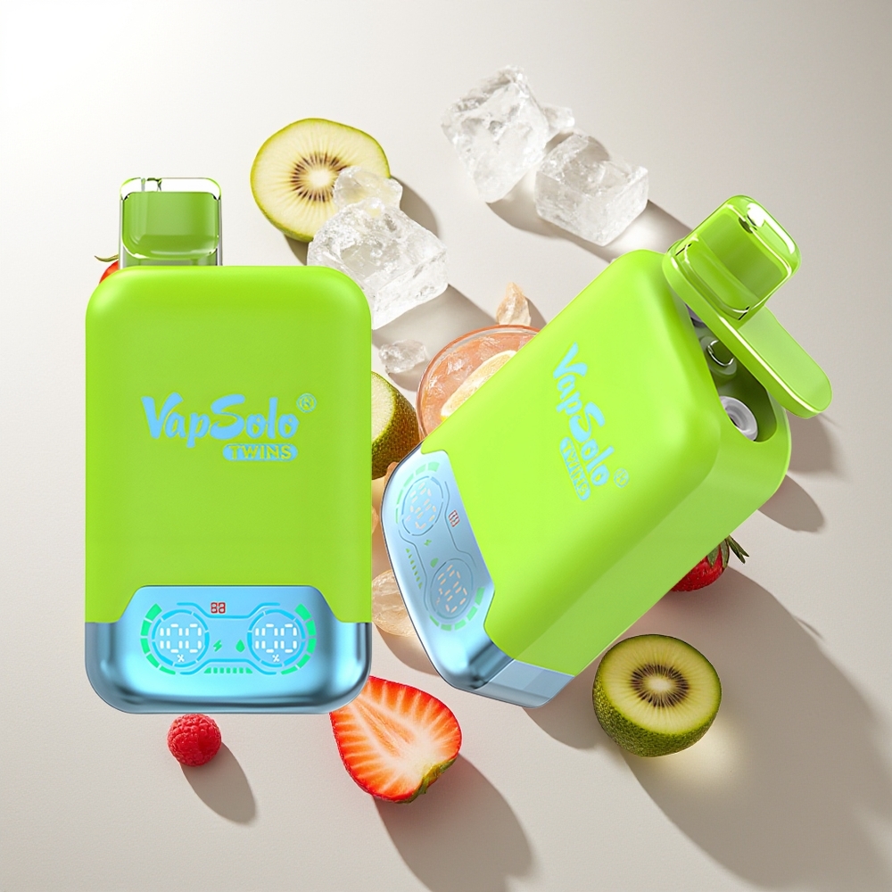 Vapsolo Twins 20000 Züge Erdbeer Kiwi & Erdbeer Himbeer Kirsch Eis Doppel-Tank Typ-C