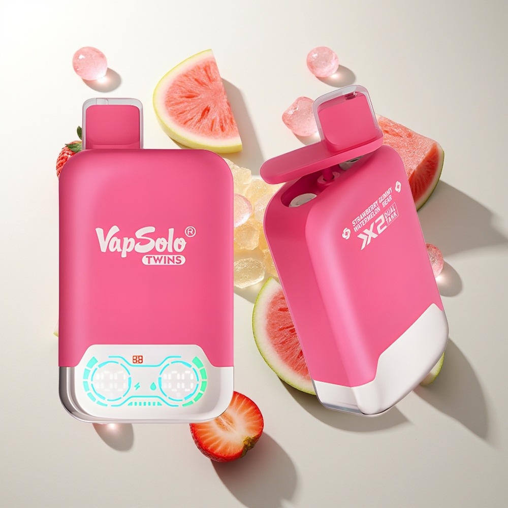 Vapsolo Twins 20000 Züge Erdbeer Wassermelone & Gummibärchen 40ml Doppeltank Typ-C