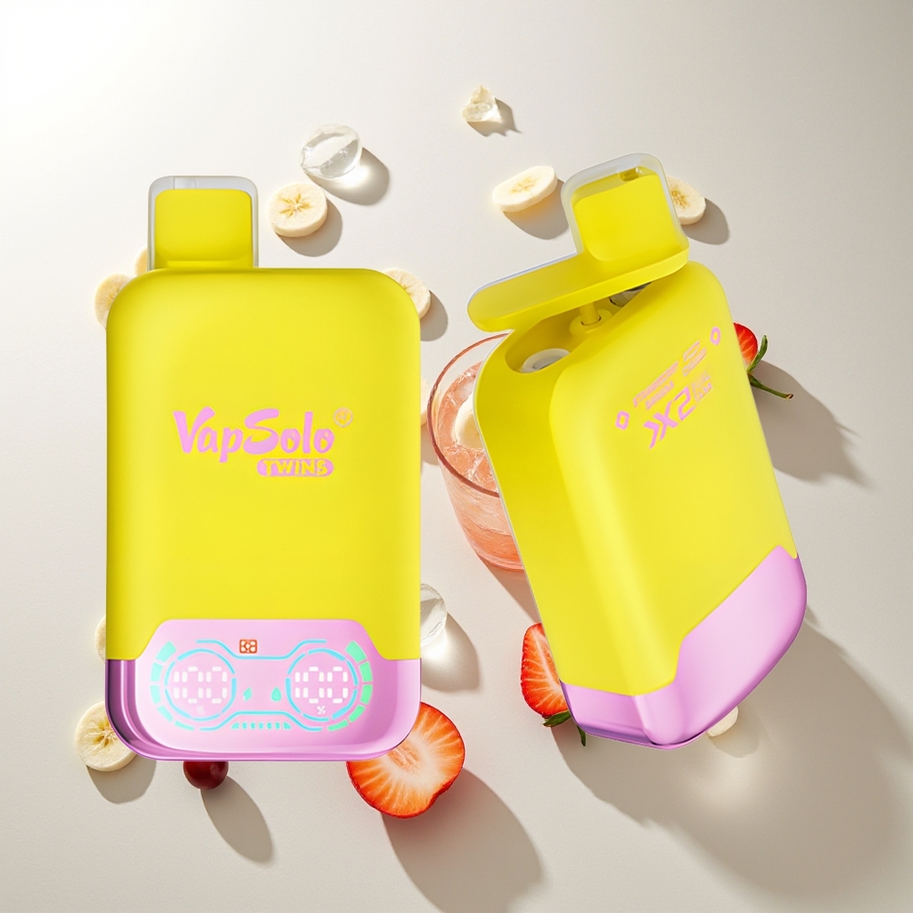 Vapsolo Twins 20000 Züge Erdbeere Banane & Sprudelnde Kirsche 40ml 2×Tank Typ-C