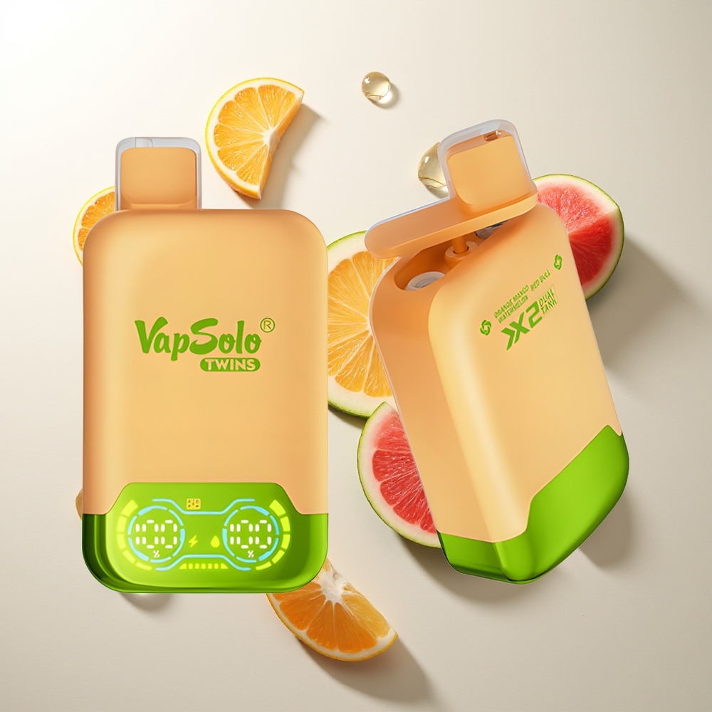 Vapsolo Twins 20000 Züge Orange Mango Wassermelone & Red Bull Doppeltank Typ-C