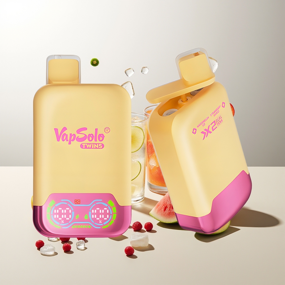 Vapsolo Twins 20000 Züge Wassermelone Eis & Erdbeer Mango Dual-Tank Typ-C 40ml 20mg/50mg