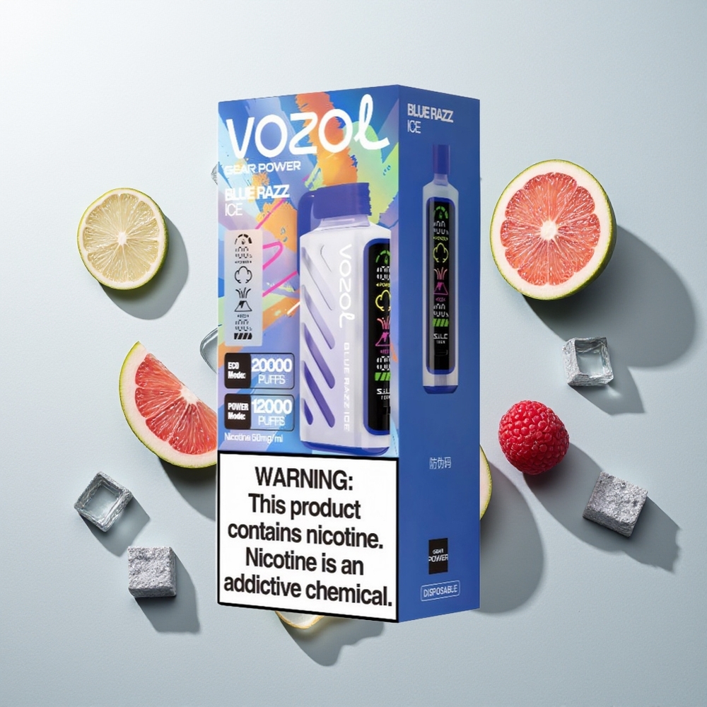 VOZOL Gear Power 20000 Züge Blaue Himbeere Eis Dual Mesh Coil 20mL 5% Nikotin
