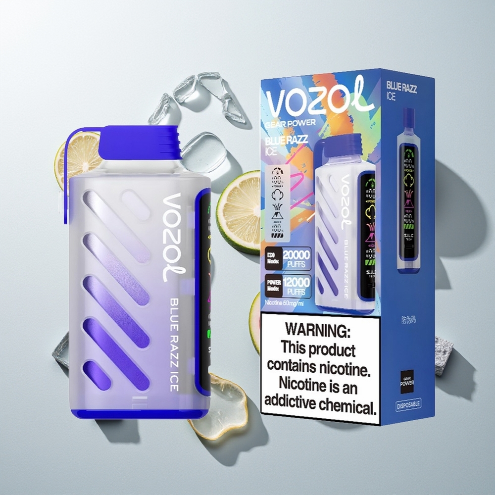 VOZOL Gear Power 20000 Züge Blaue Himbeere Eis Dual Mesh Coil 20mL 5% Nikotin