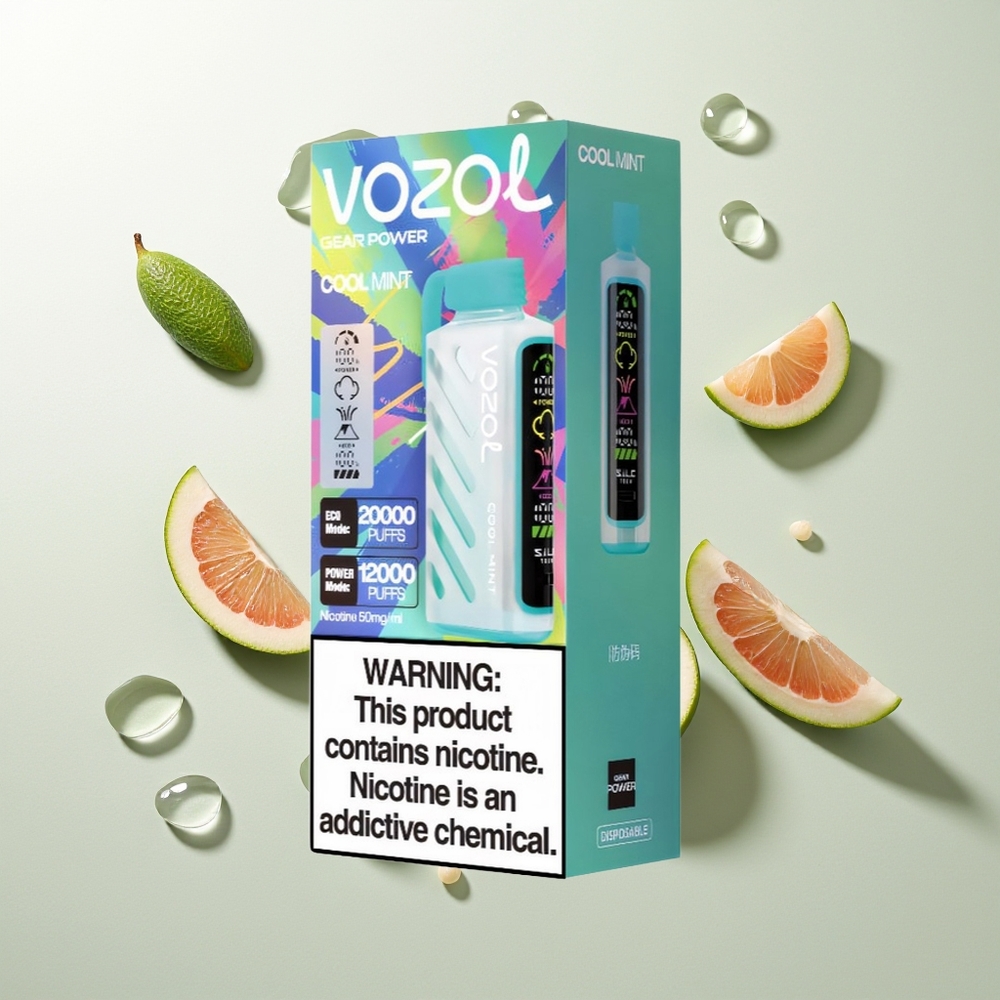 VOZOL Gear Power 20000 Züge Doppel-Mesh Coil Cool Minze Vollbild-Display 20mL 5%