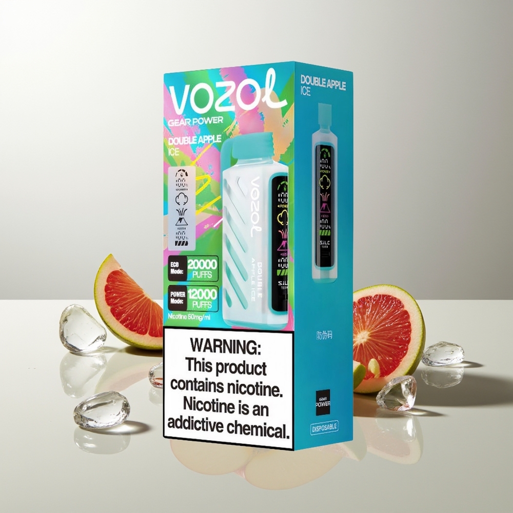 VOZOL Gear Power 20000 Züge Doppelapfel Eis Vollbild-Dual-Mesh-Coil-20mL-5%